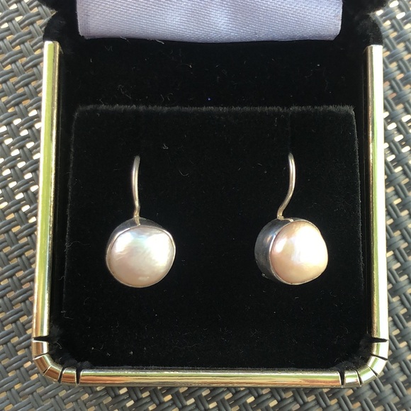 Genuine pearl and 925 sterling silver earrings - Picture 2 of 6